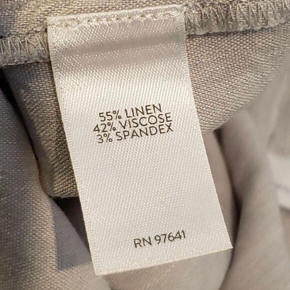 J Jill Pants Women’s Large L Straight Leg Side Zip Crop Linen Khaki Tan Resort - Picture 10 of 11